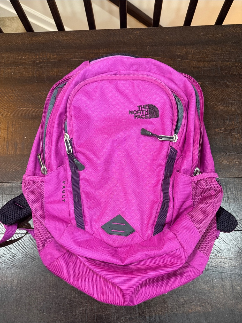 The North Face Pink Vault Backpack with Contrast Trim